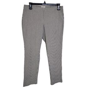J. Jill Premium Bi Stretch Cropped Pants Size 6 Petite Black White Check Pull On